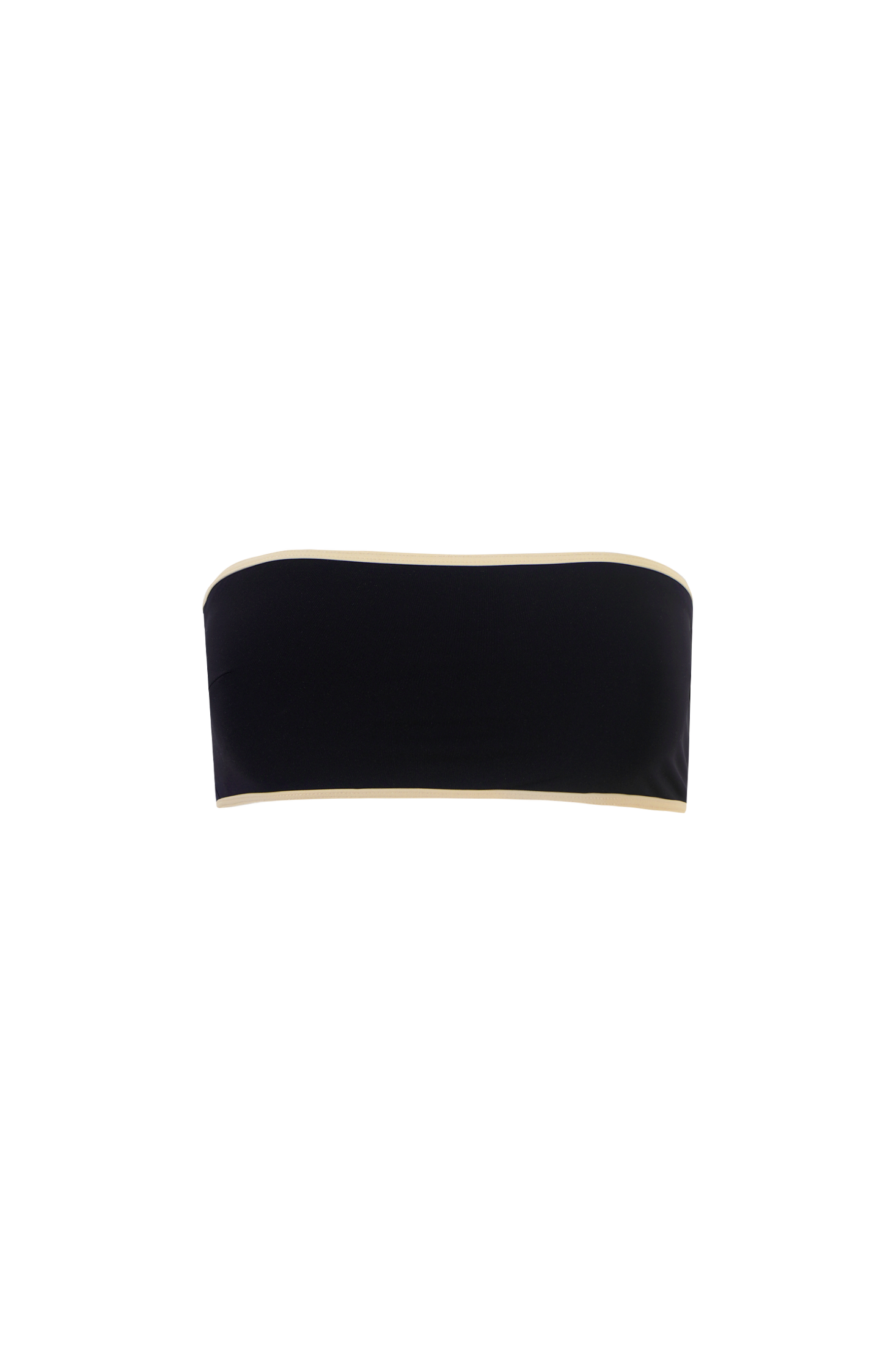 Stripe edge strapless bikini top