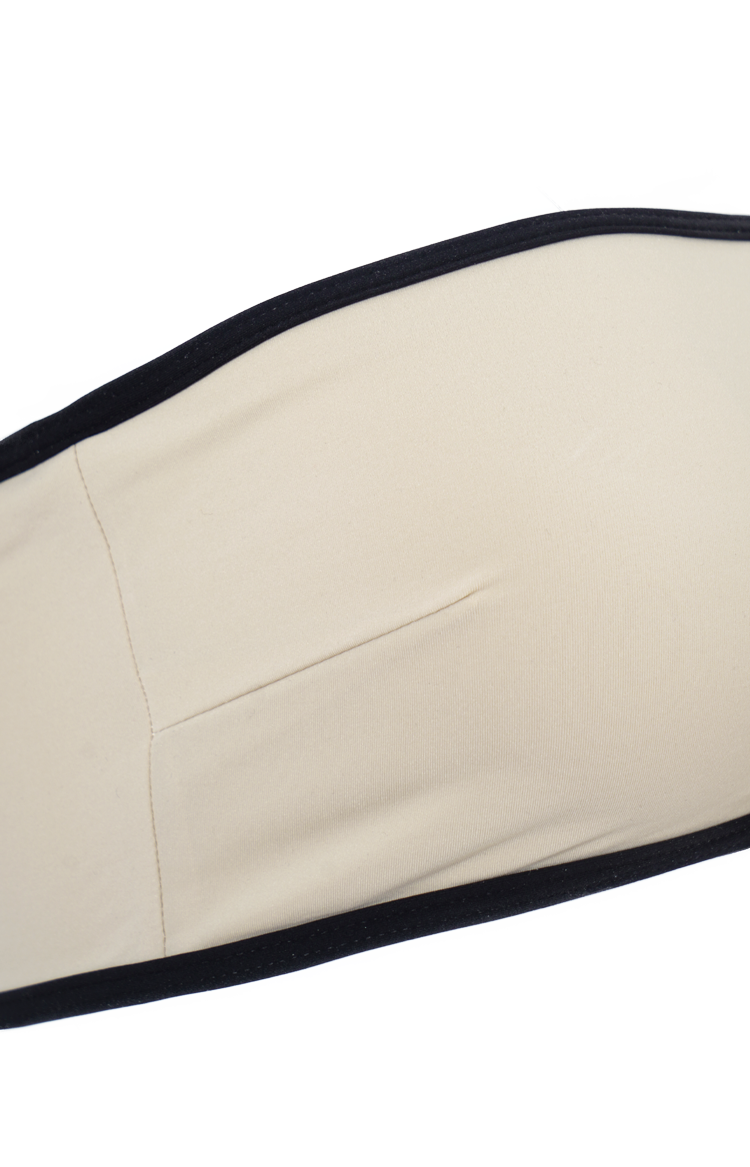 Stripe edge strapless bikini top