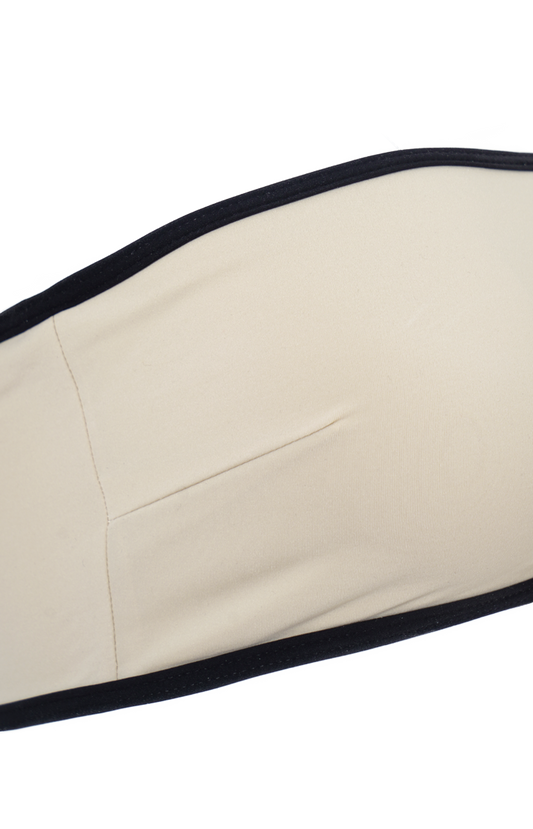 Stripe edge strapless bikini top