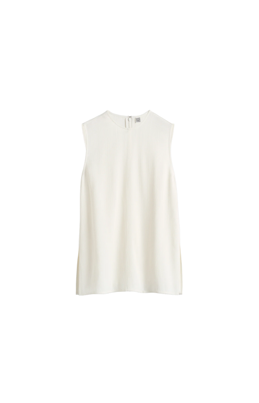 Woven stripe top meringue