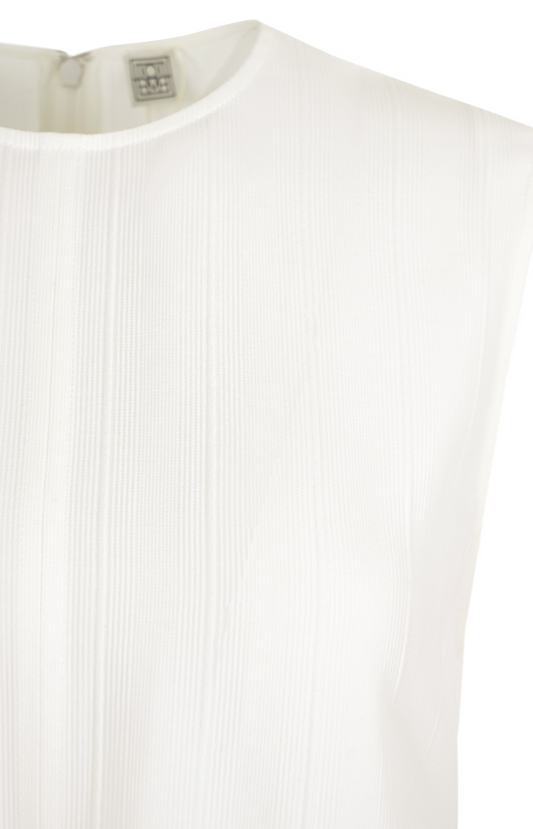 Woven stripe top meringue