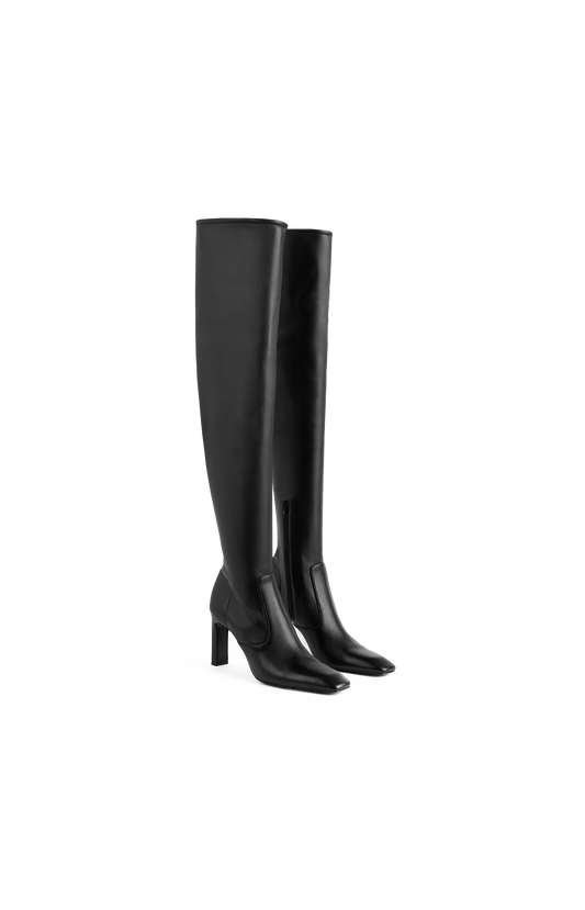 Nappa Over-The-Knee Boots in Black