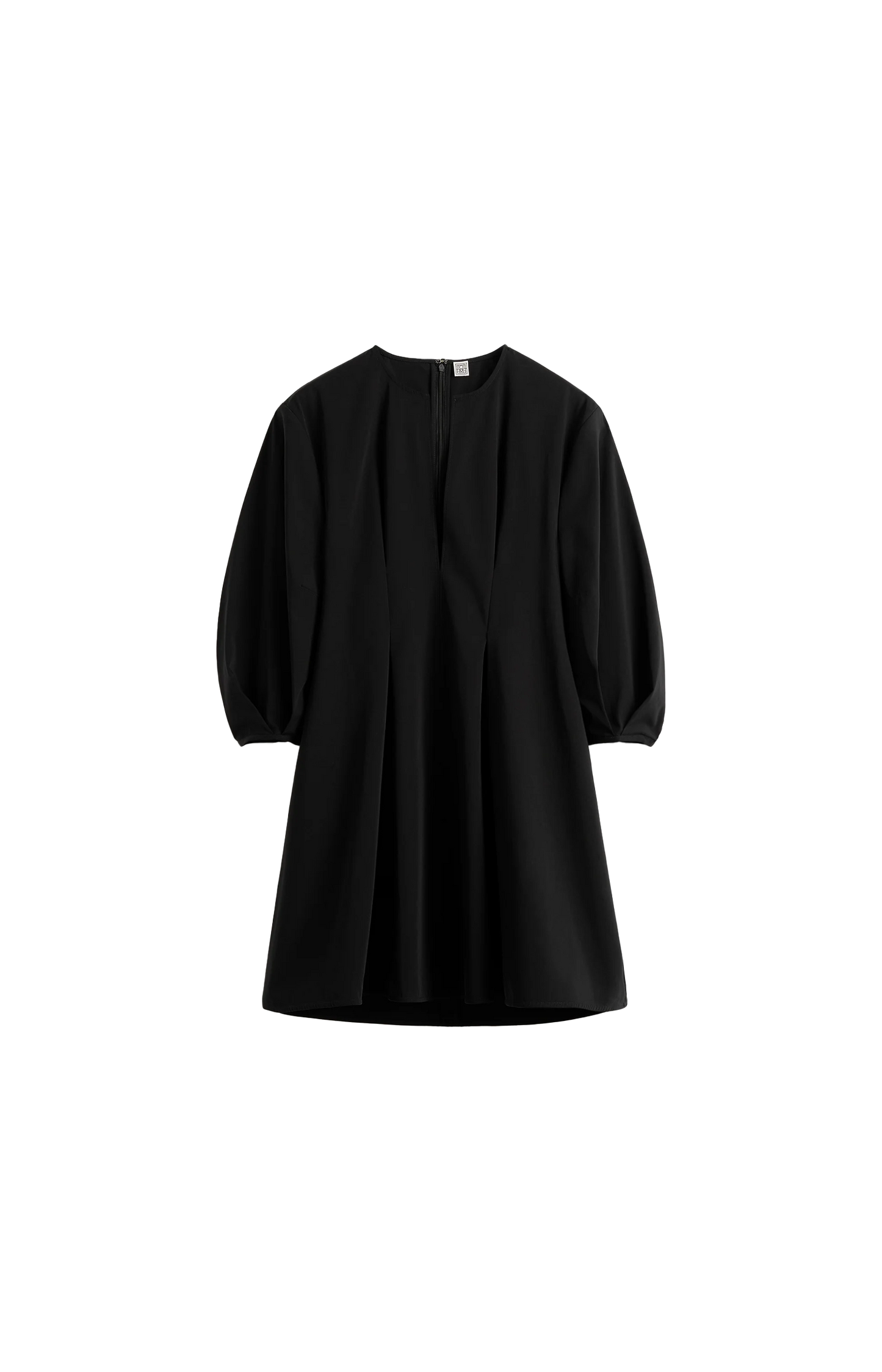 Balloon Sleeve Cotton Dress Black
