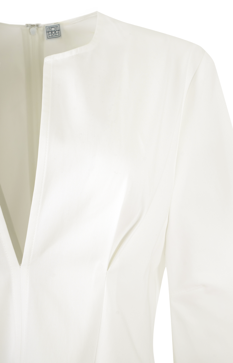 Balloon Sleeve Cotton Dress White
