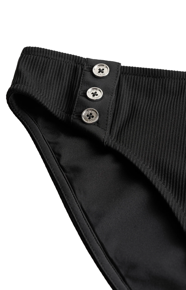 Ribbed strapless bikini bottom