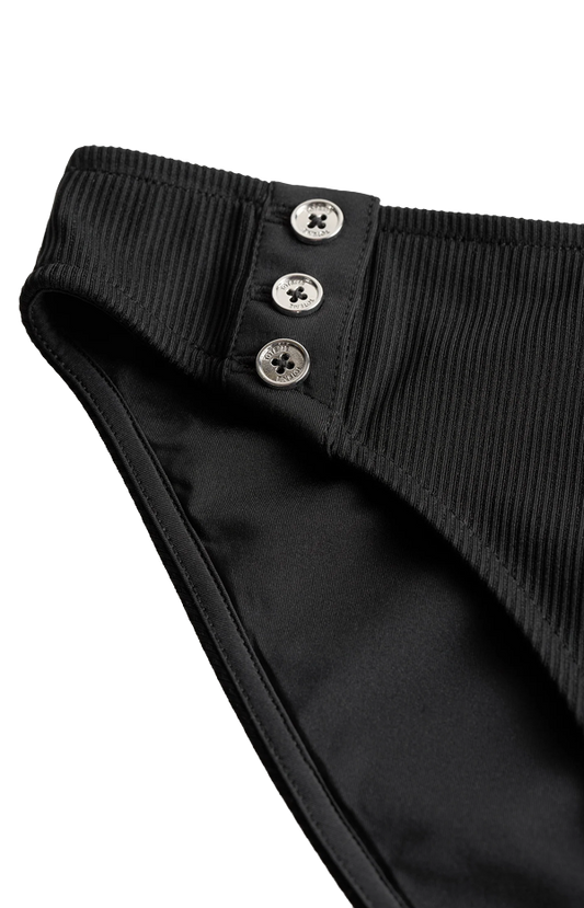 Ribbed strapless bikini bottom