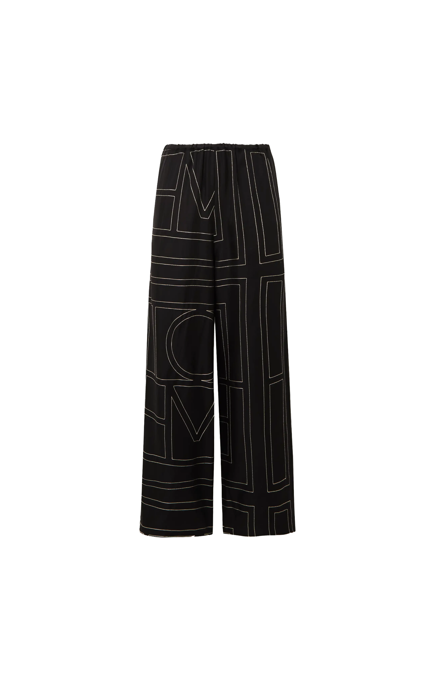 Monogram Silk PJ Bottoms Black