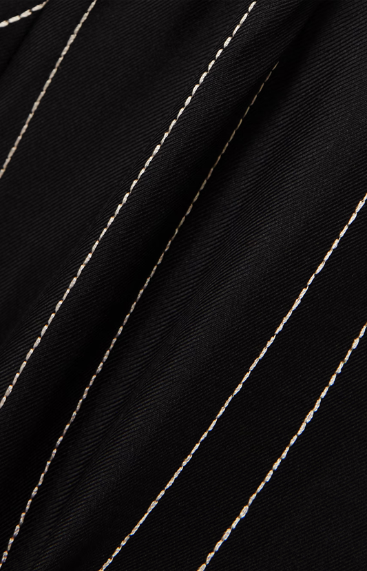 Monogram Silk PJ Bottoms Black