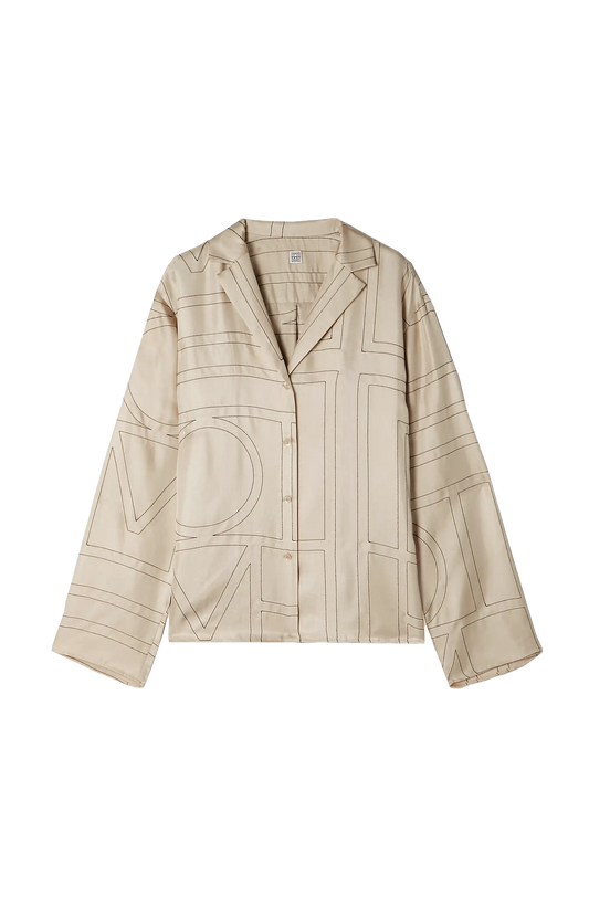 Monogram Silk PJ Top Ivory