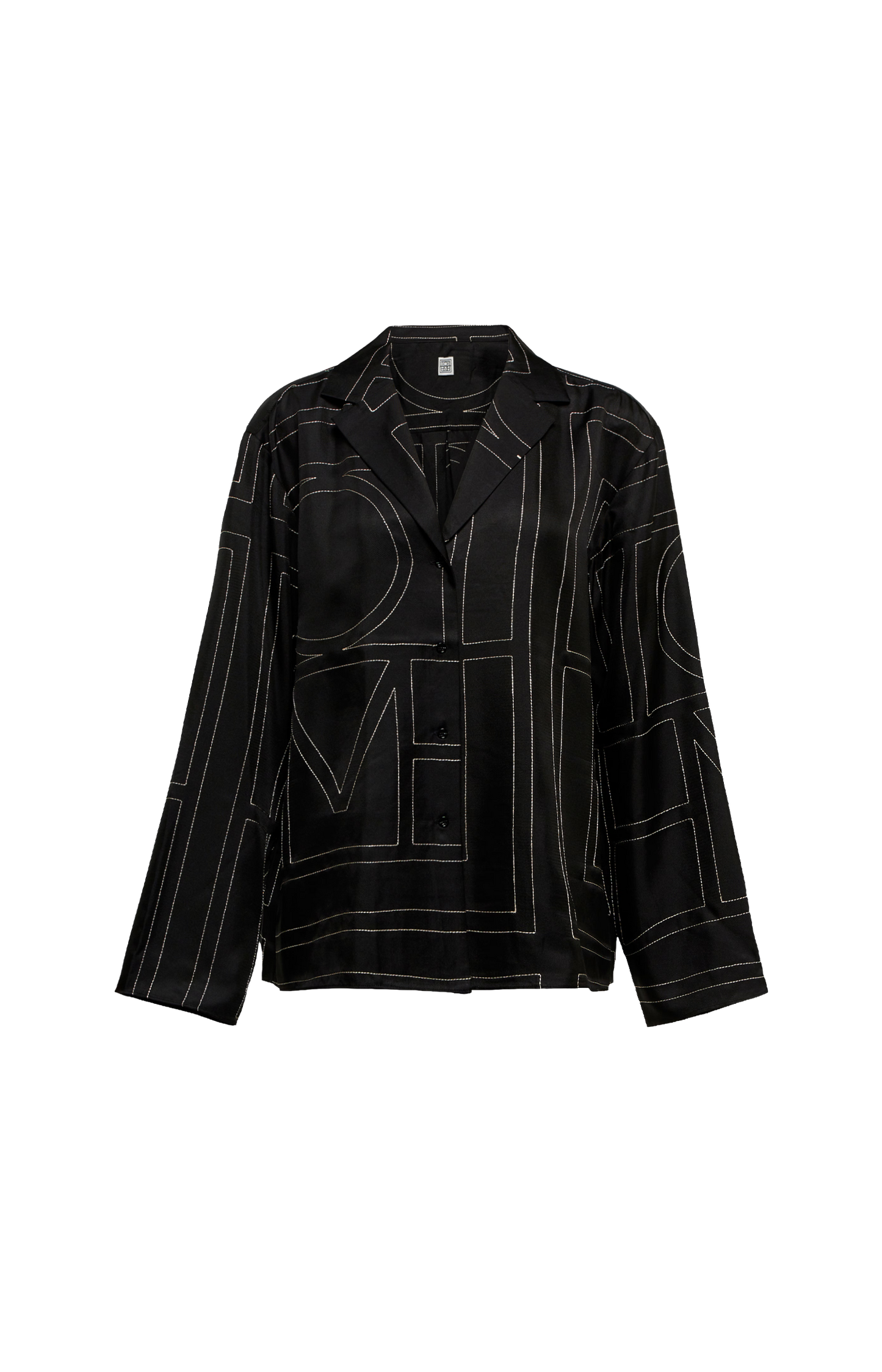 Monogram Silk PJ Top Black