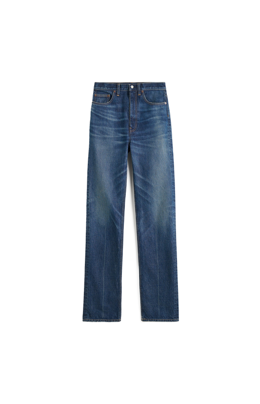 Toteme Classic Slim Denim Full Length in Faded Blue — front view