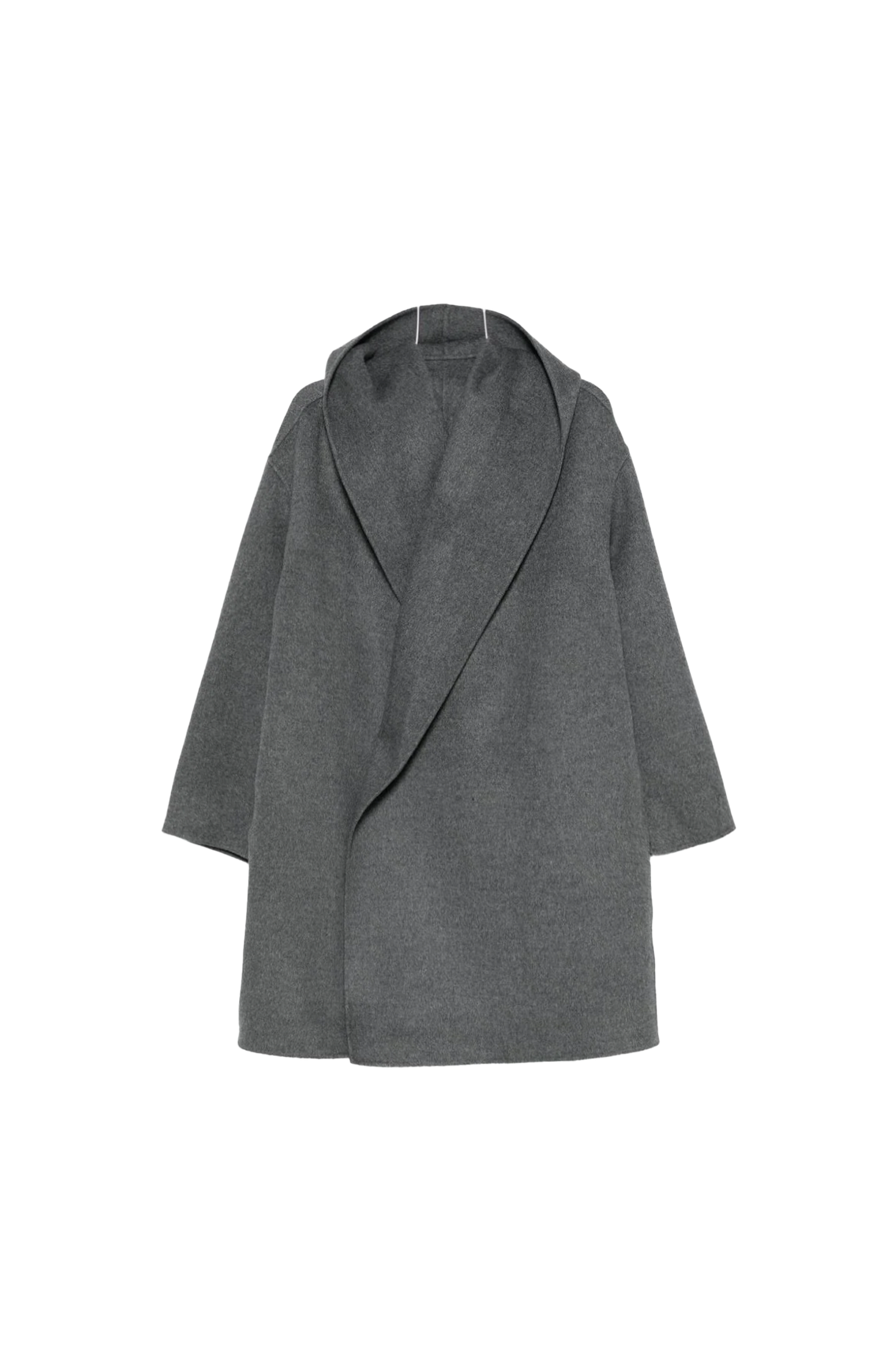Wool Hooded Coat in Grey