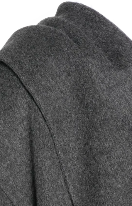 Wool Hooded Coat in Grey