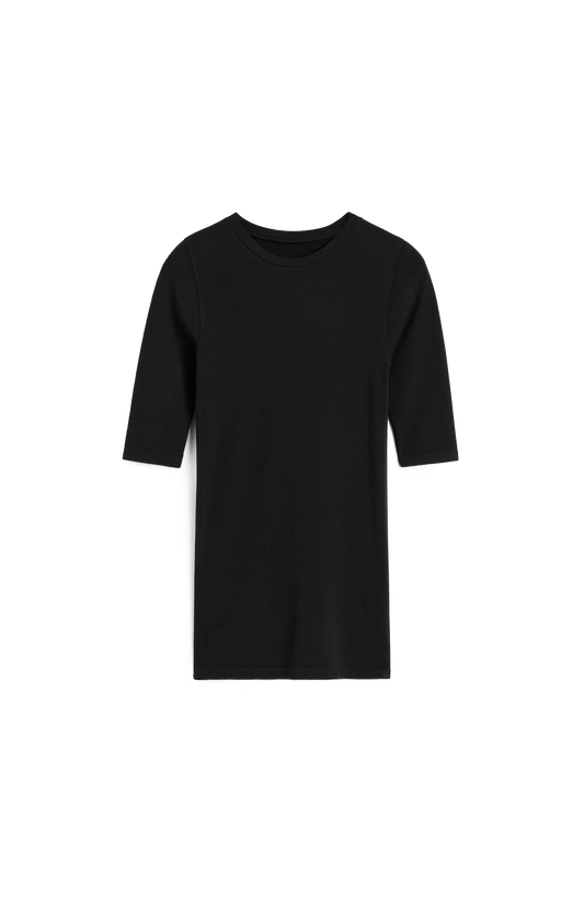 Toteme Compact Jersey Top in Black — front view