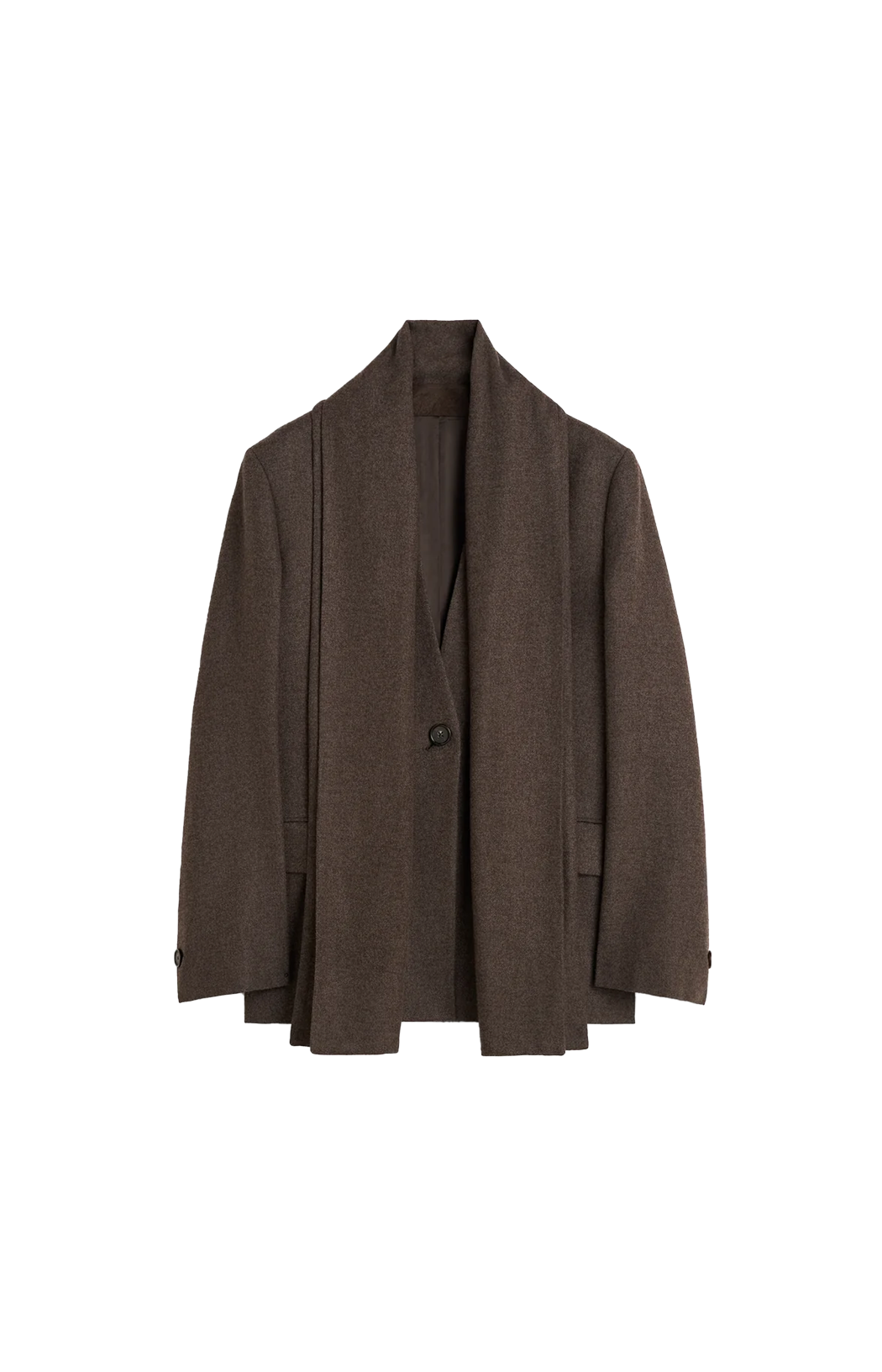 Toteme Scarf Lapel Blazer in Taupe Melange — front view