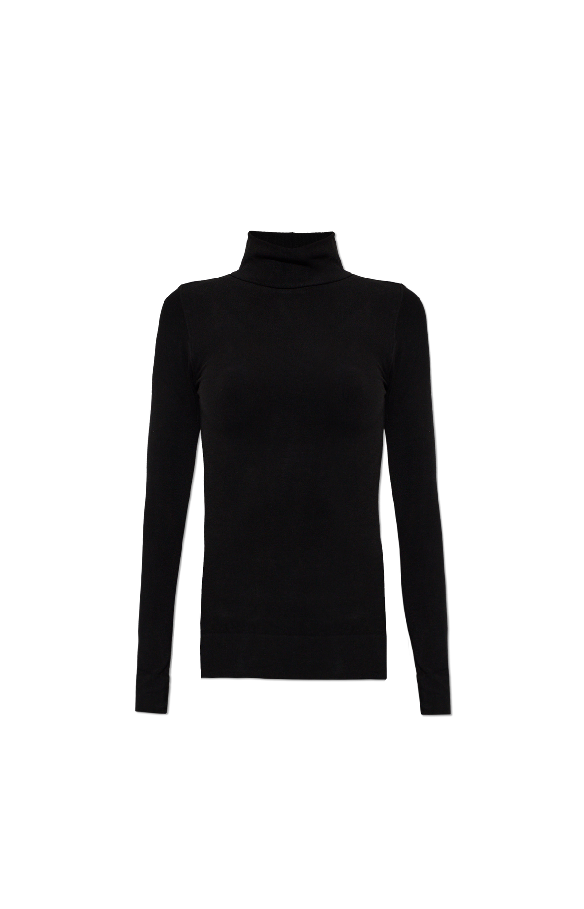 Fitted Turtleneck Top in Black