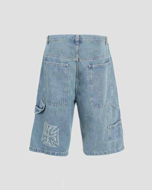 Biker Cross Hip-Hop Denim Shorts