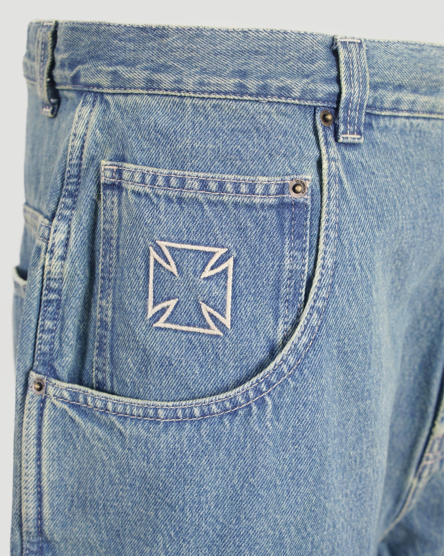 Biker Cross Hip-Hop Denim Shorts