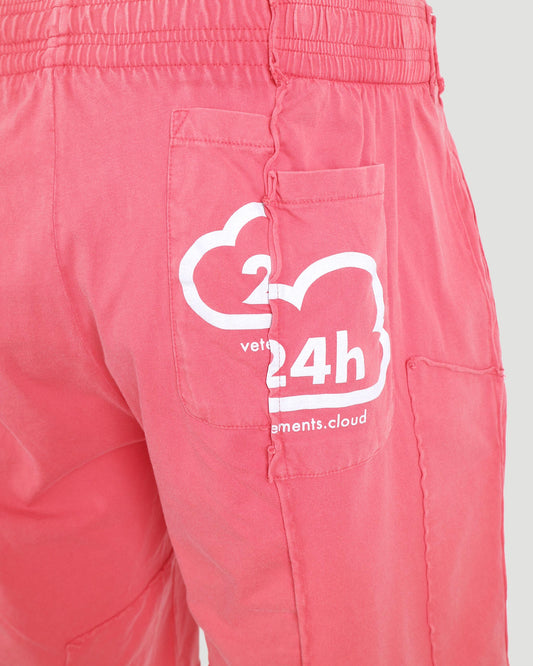 COTTON TRACK PANTS IN WASHED RED