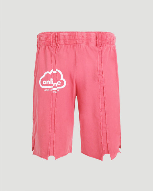 COTTON TRACK PANTS IN WASHED RED