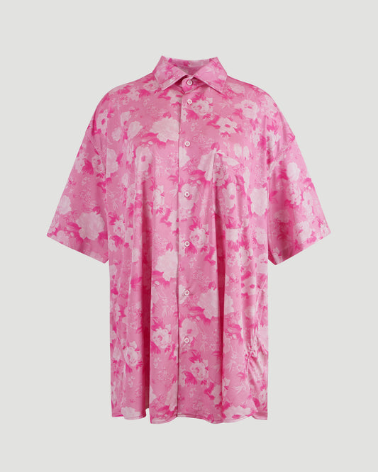 Flowerprint fluid short-sleeve shirt
