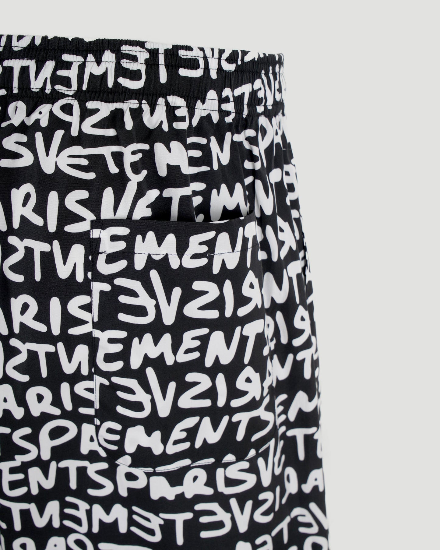 Graffiti Monogram Poplin Shorts in Black and White