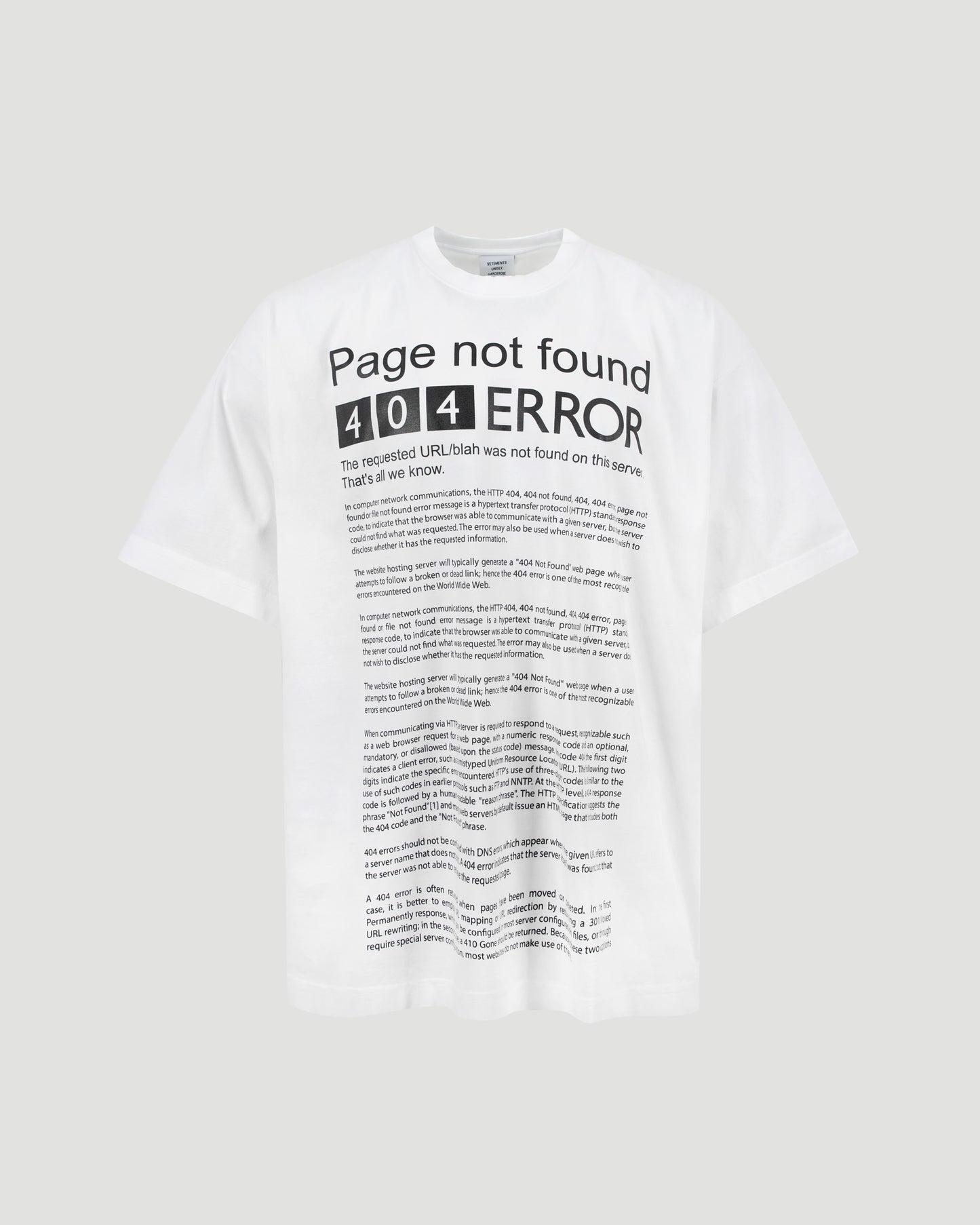 'PAGE NOT FOUND' COTTON T-SHIRT