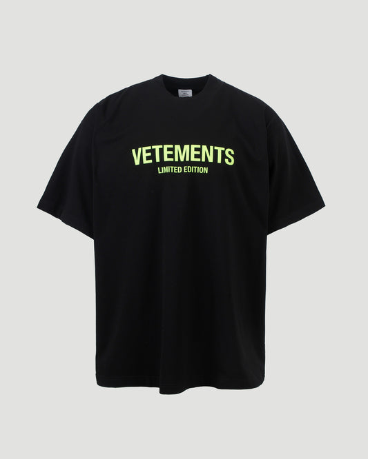 BLACK T-SHIRT WITH NEON LOGO