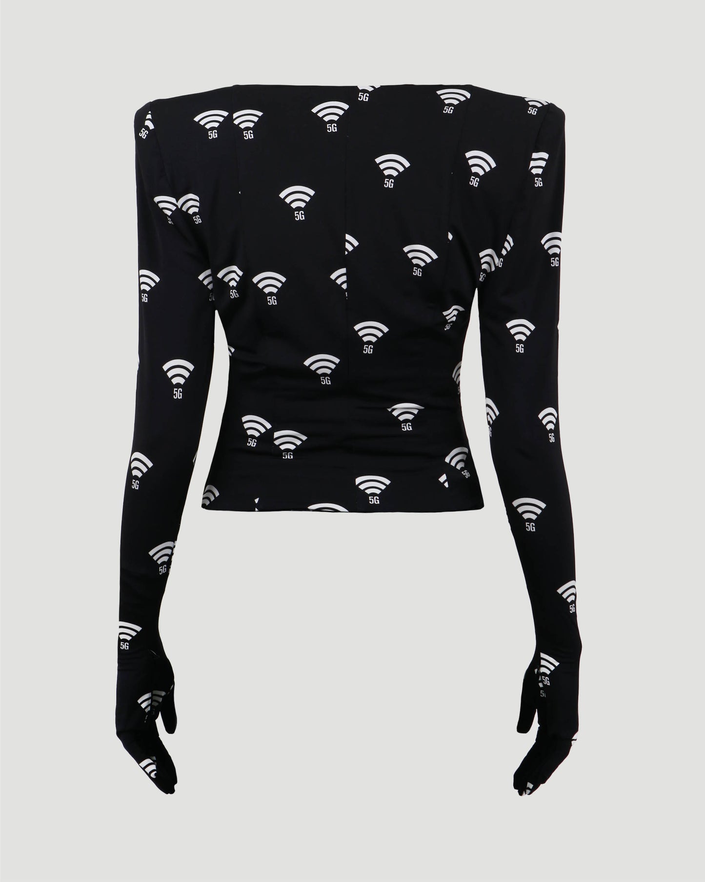 5 G JERSEY TOP IN BLACK