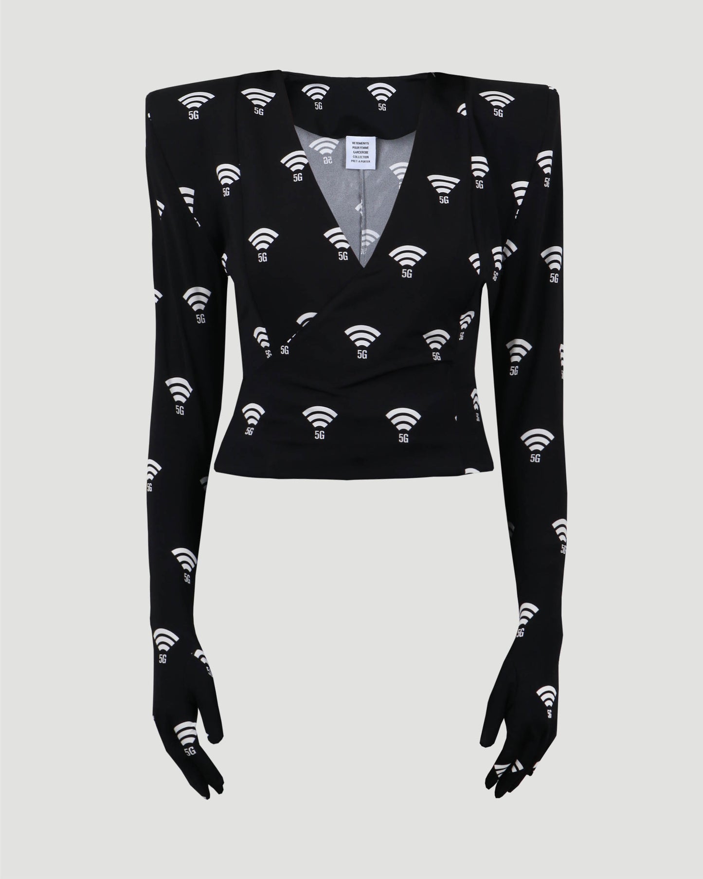 5 G JERSEY TOP IN BLACK