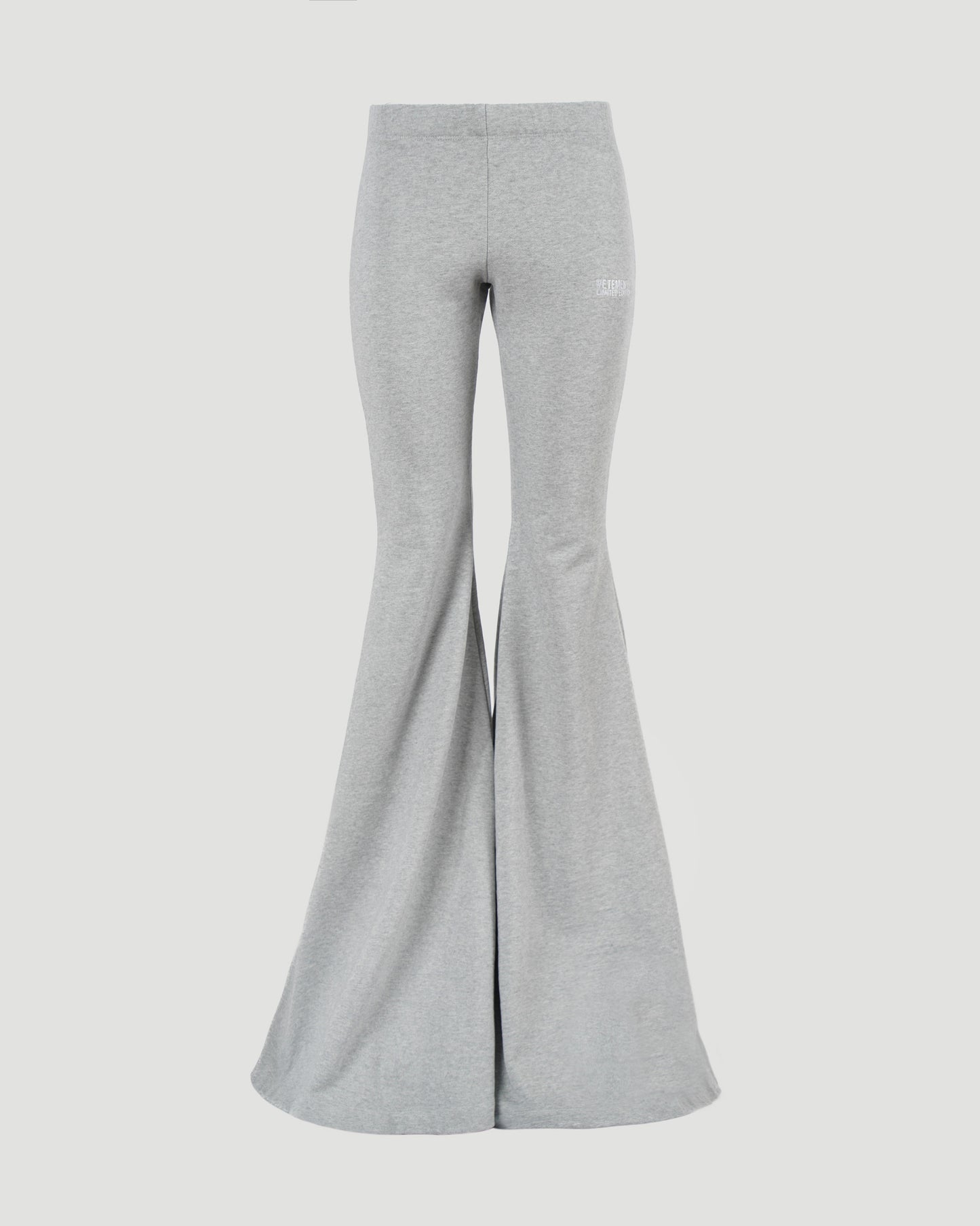 COTTON FLARED PANTS IN LIGHT GREY