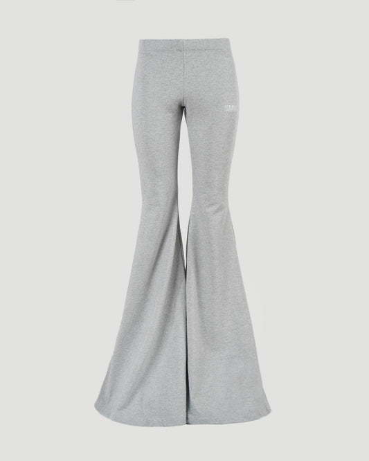 COTTON FLARED PANTS IN LIGHT GREY