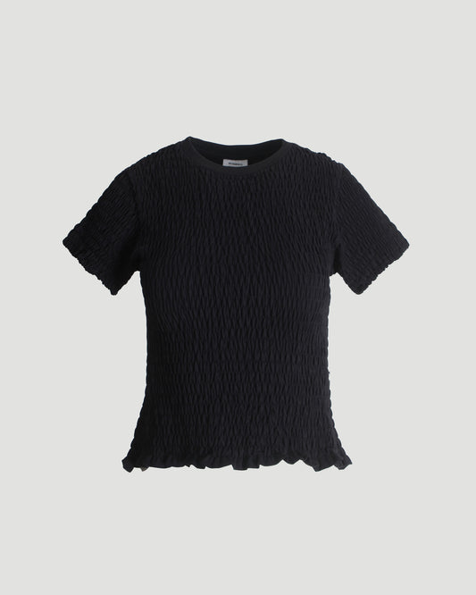 Black Gathered Baby T-shirt