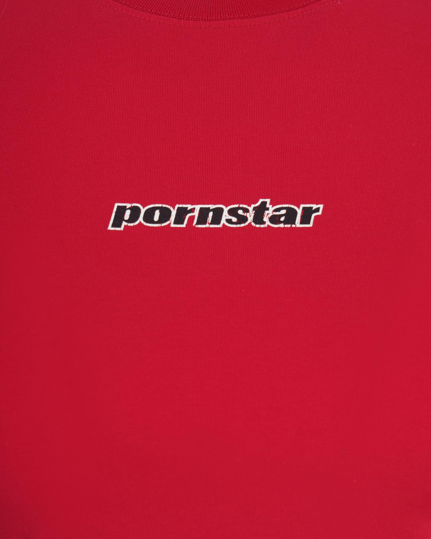 Red Cropped T-shirt with Print