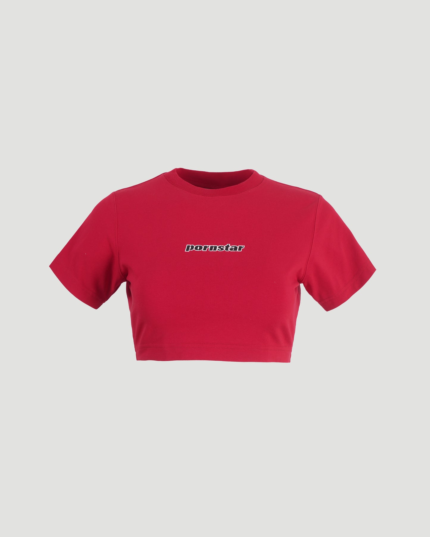 Red Cropped T-shirt with Print