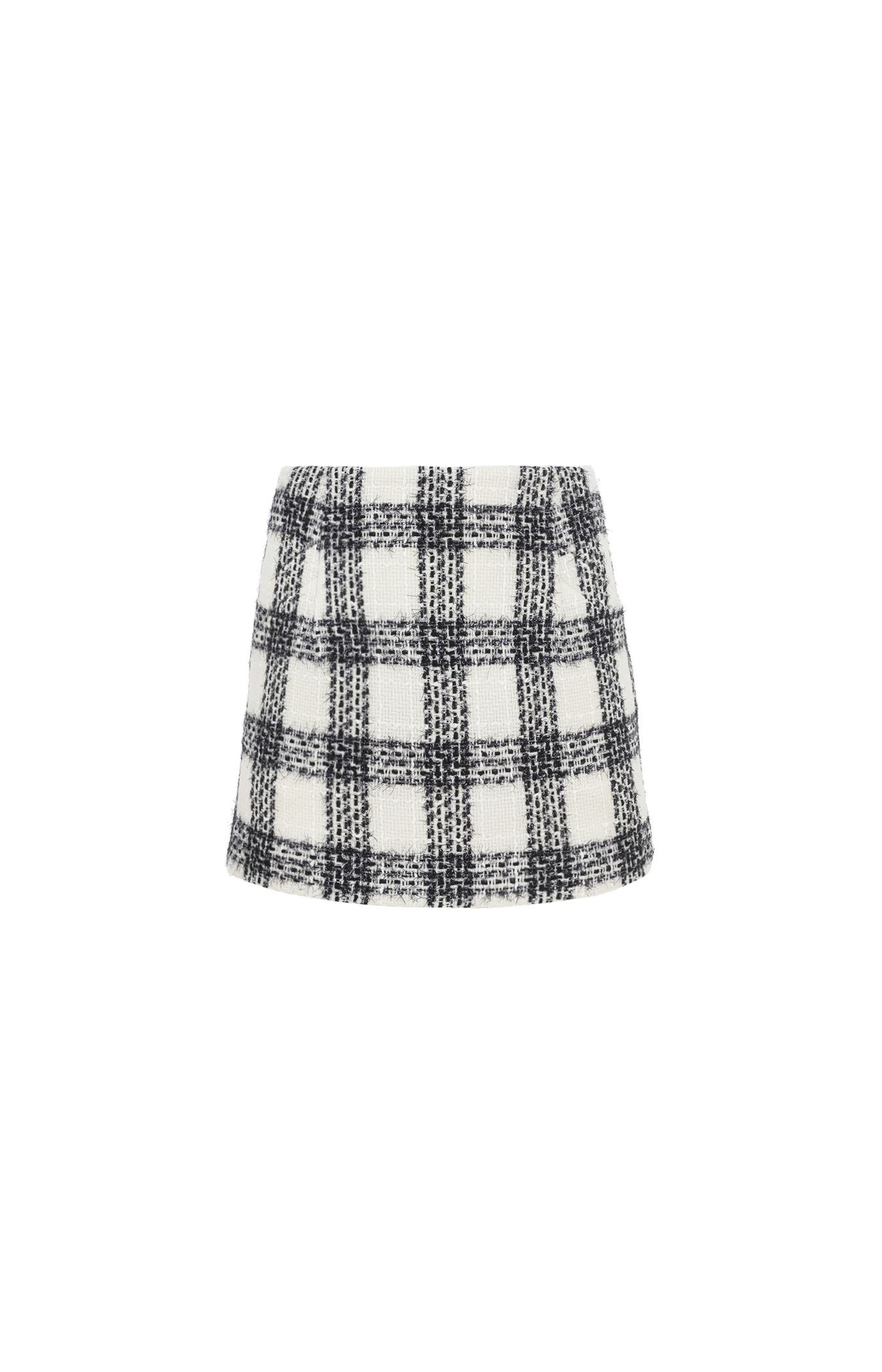 Vetements Checked Miniskirt in WHT/BLK — front view