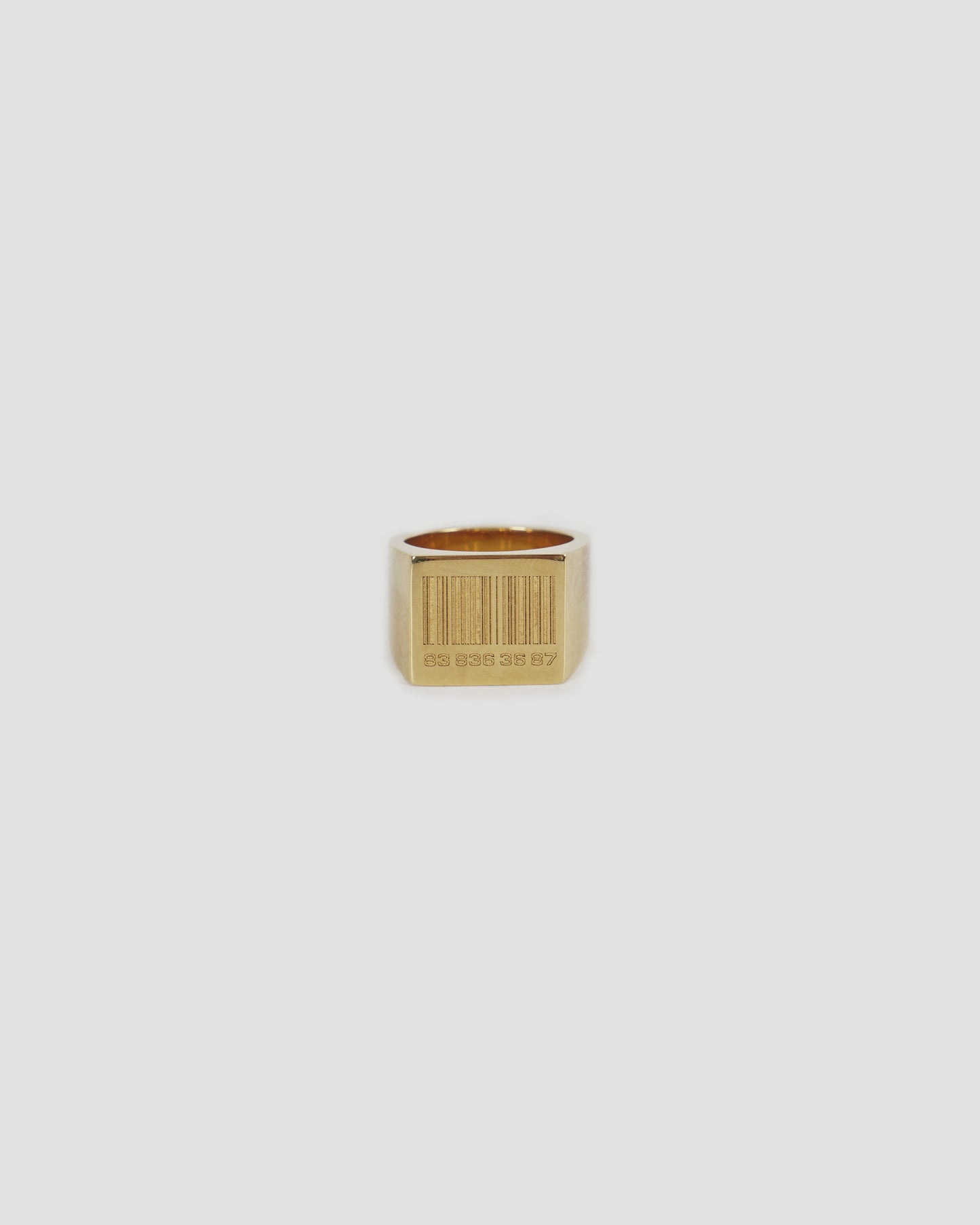 BARCODE RING IN GOLD