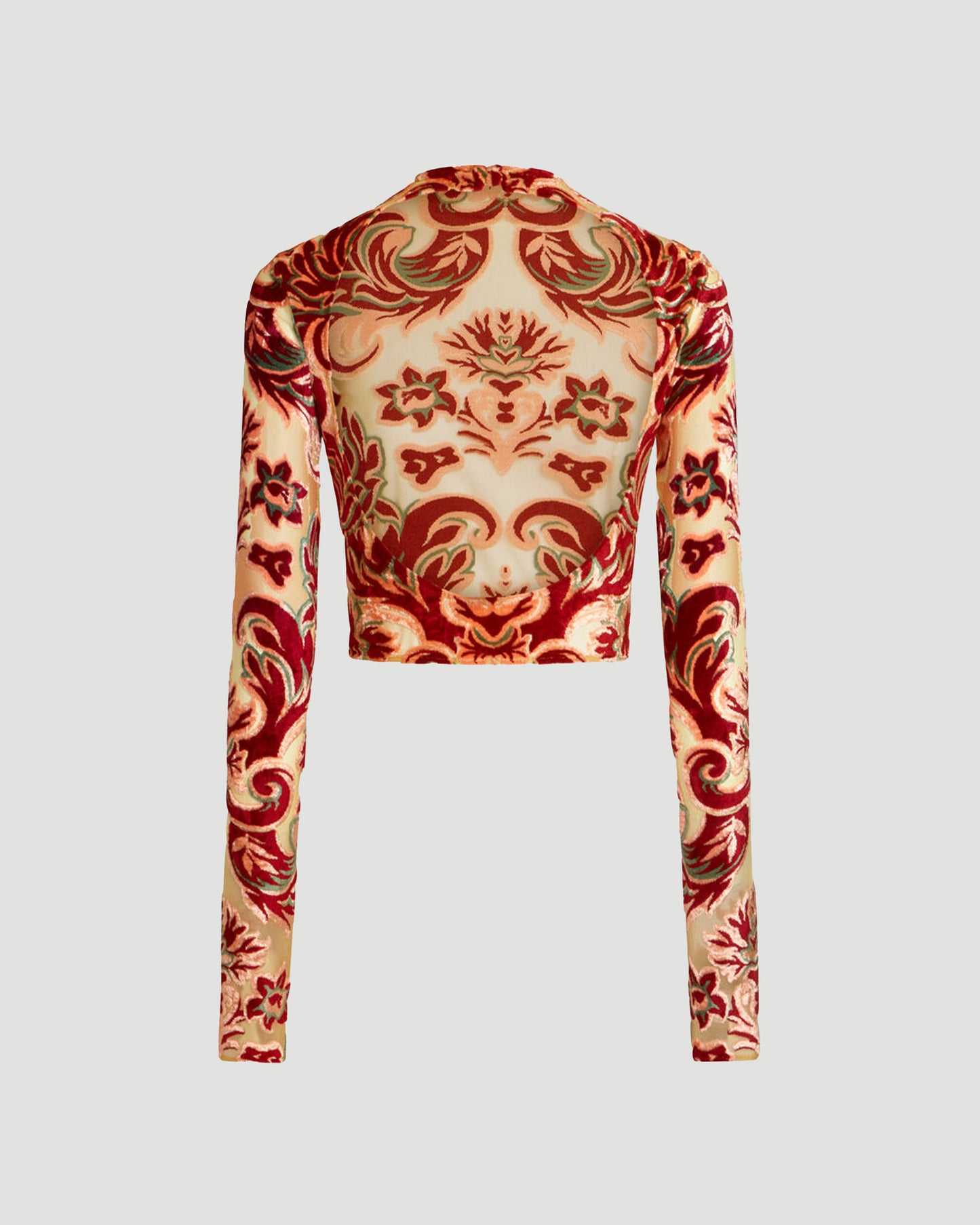 TULLE AND JACQUARD VELVET TOP