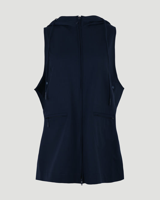 CLASSIC REFINED WOOL STRETCH HOODED VEST