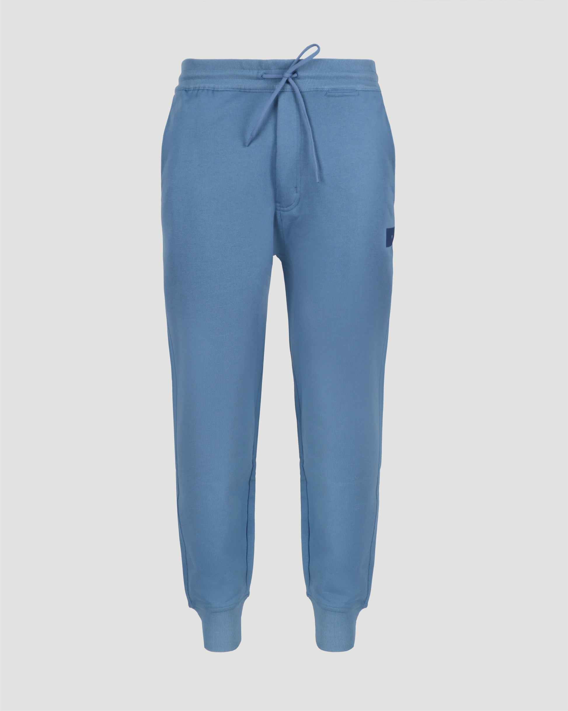 Y-3 Classic Terry cuffed pants in blue — front view