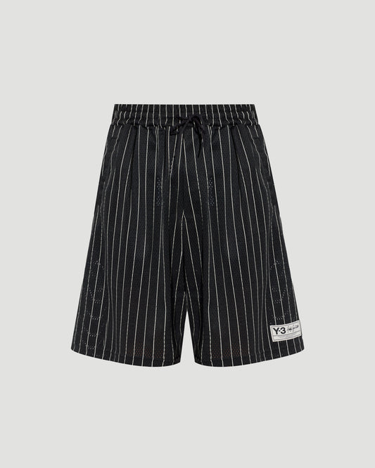 Perforated Striped-Pattern Shorts