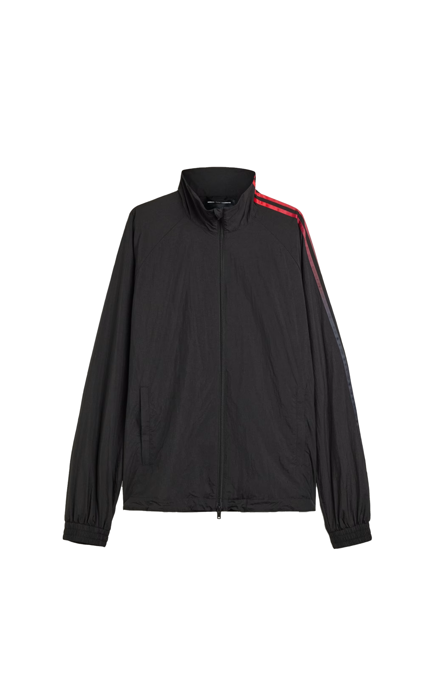 Y-3 Gradient 3-Stripes Nylon Track Top in Black — front view