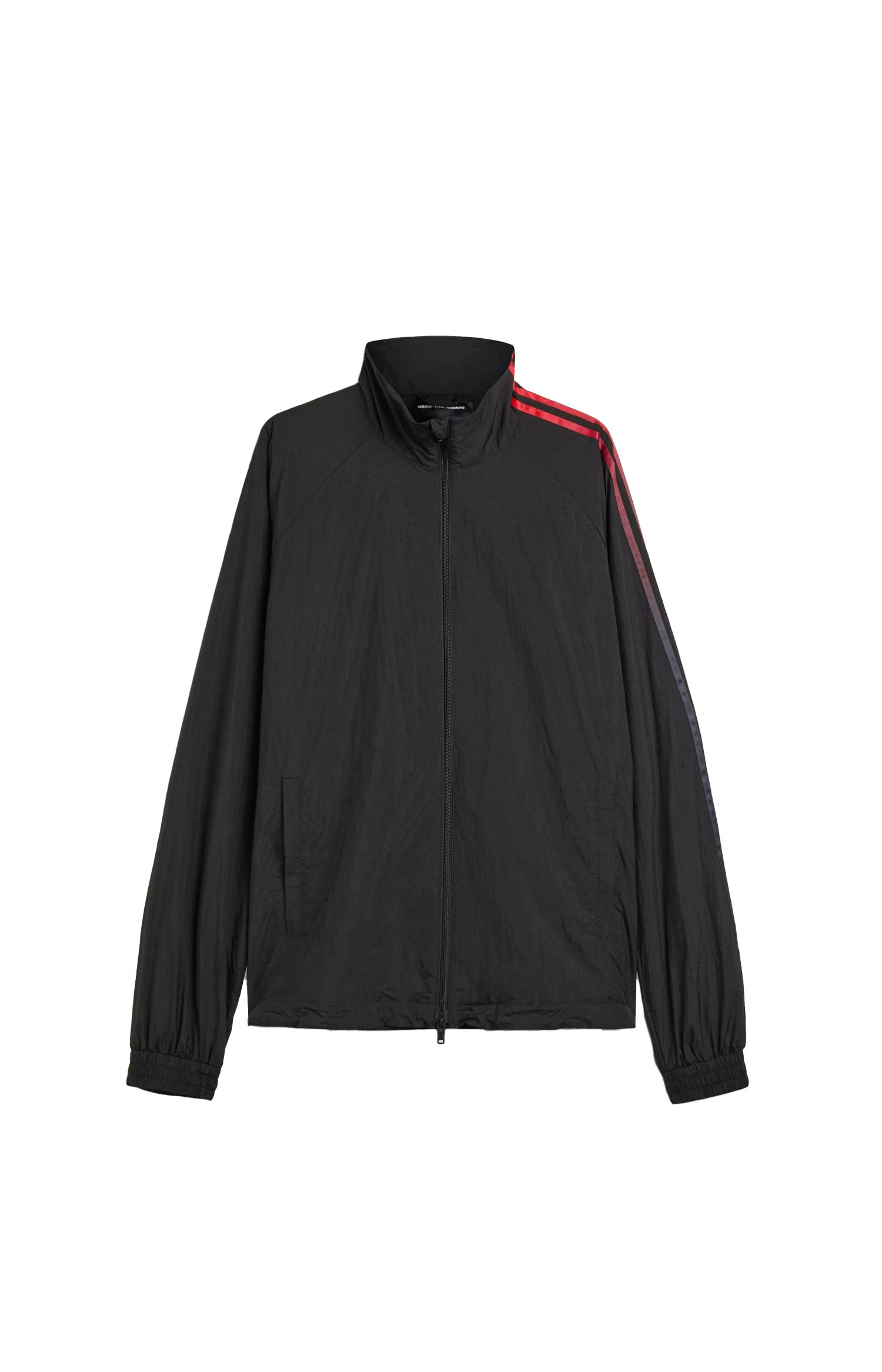 Y-3 Gradient 3-Stripes Nylon Track Top in Black — front view