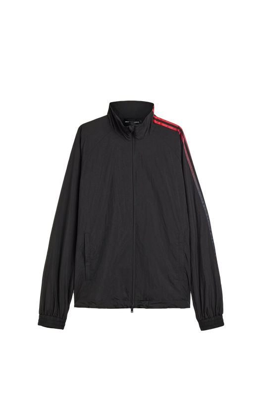 Y-3 Gradient 3-Stripes Nylon Track Top in Black — front view