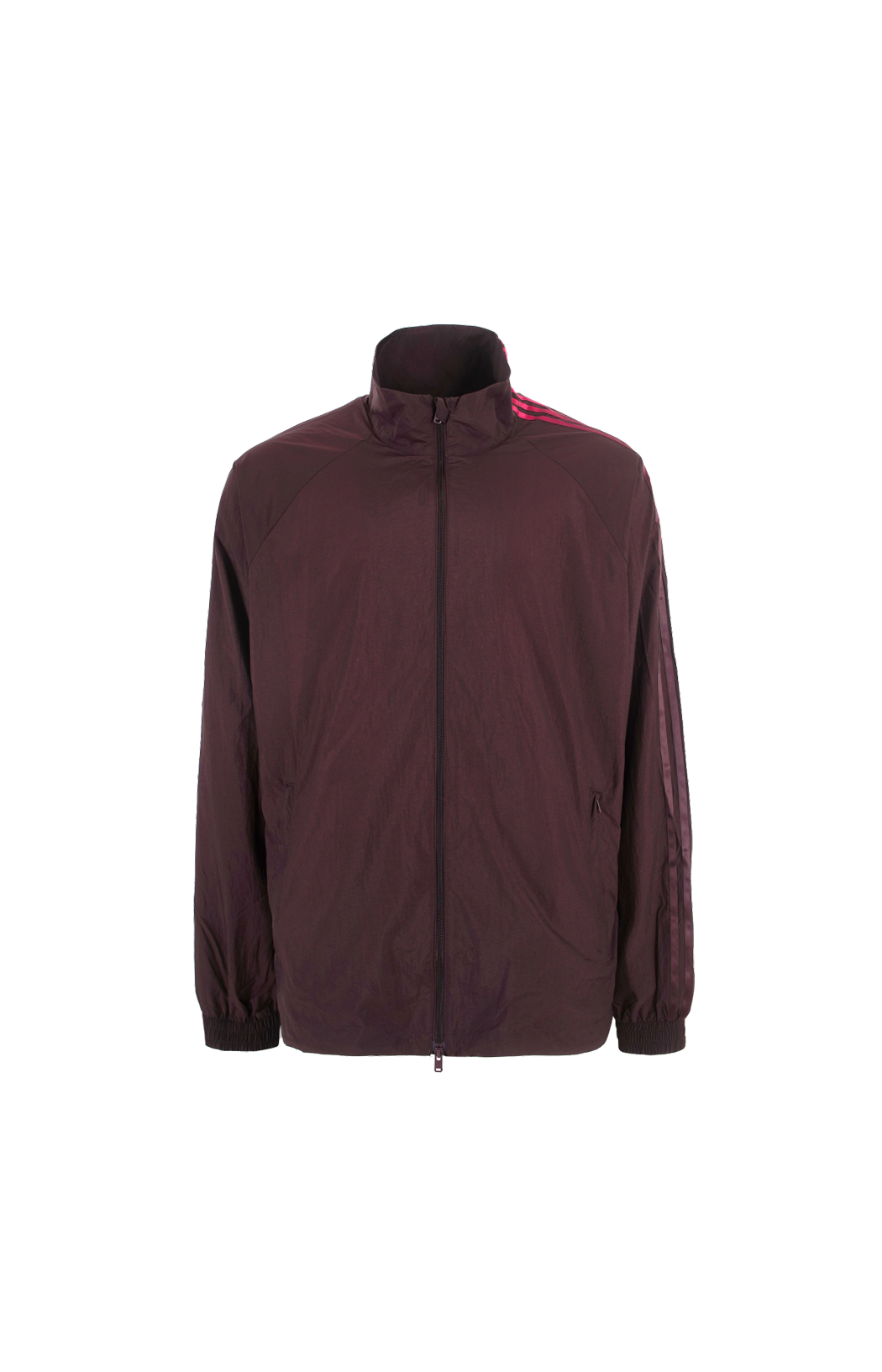 Gradient 3-Stripes Nylon Track Top in Burgundy