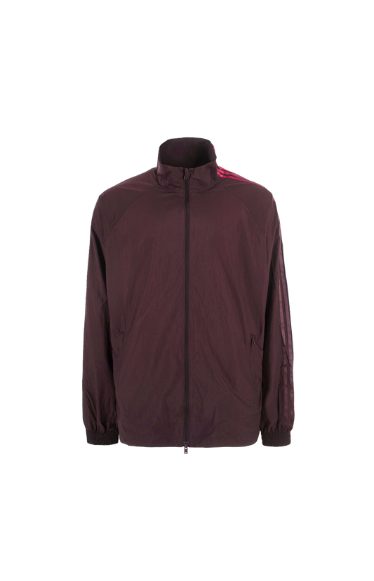 Gradient 3-Stripes Nylon Track Top in Burgundy