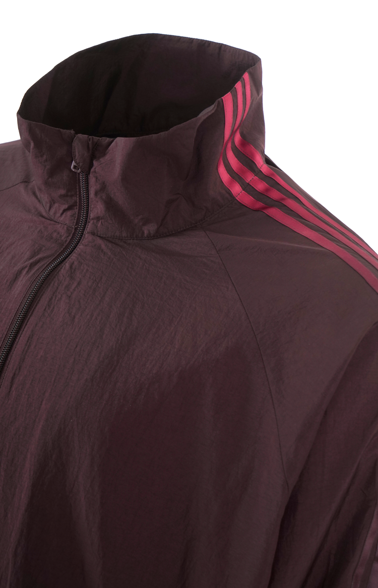Gradient 3-Stripes Nylon Track Top in Burgundy