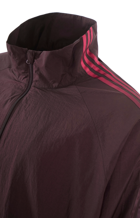 Gradient 3-Stripes Nylon Track Top in Burgundy