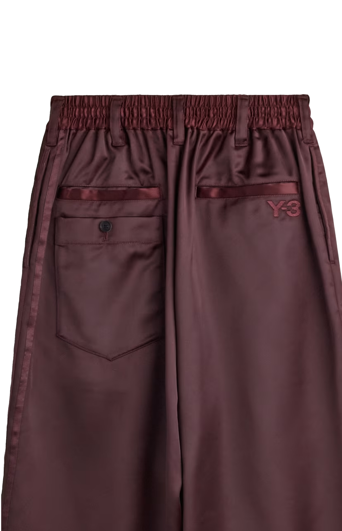 Y-3 Satin Gradient 3-Stripes Track Pants in Burgundy — product photo 2