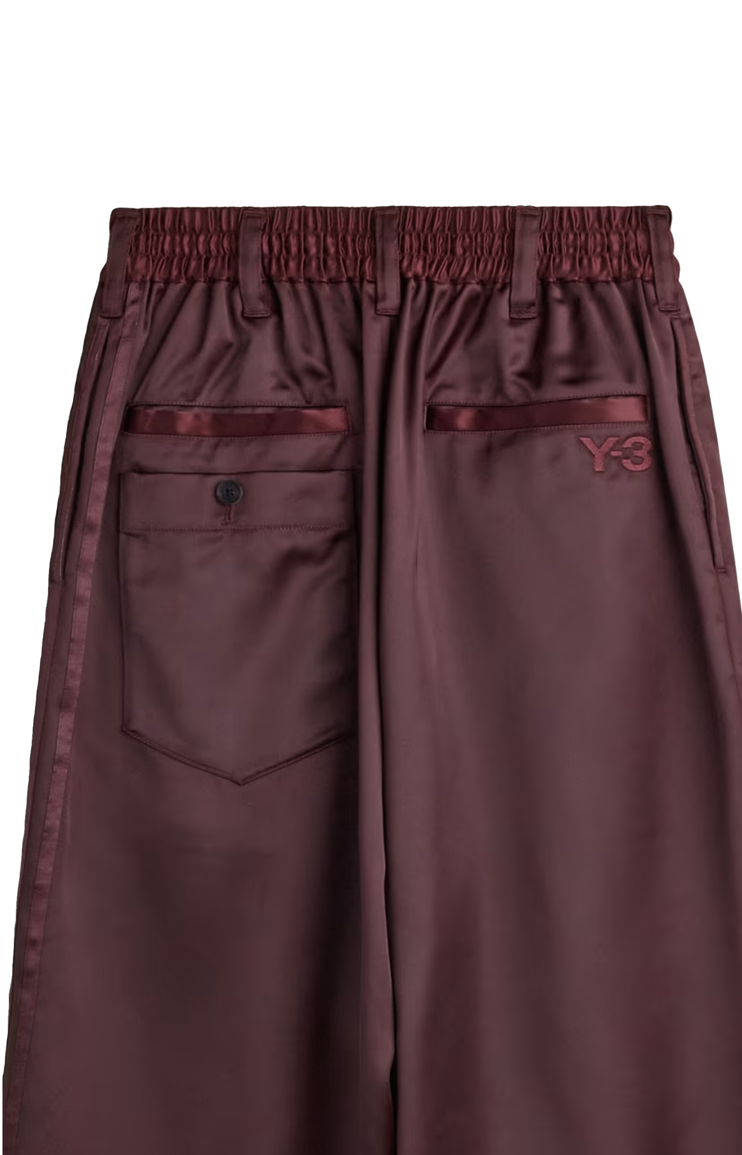 Y-3 Satin Gradient 3-Stripes Track Pants in Burgundy — product photo 2